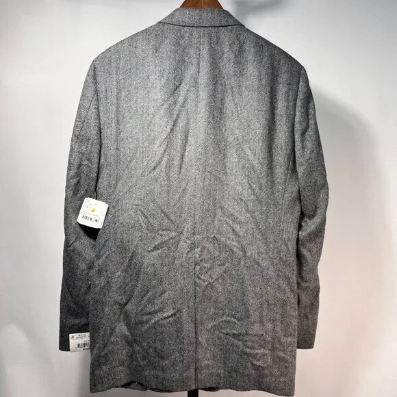 NWT WALTER MORTON 40R Gray Herringbone 2 btn100% Worsted Wool blazer USA 1 vent - Picture 4 of 9
